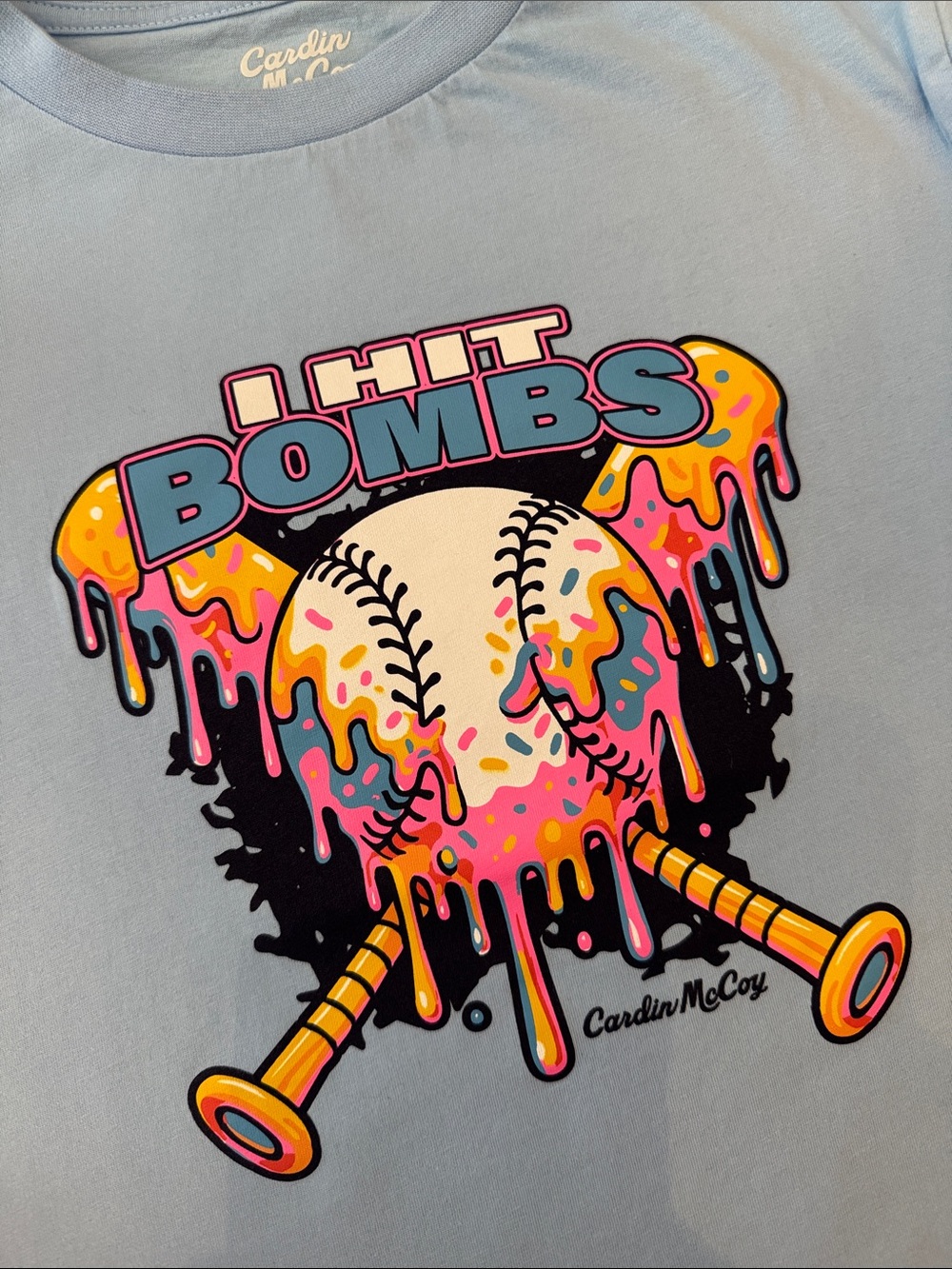 Cardin McCoy Light Blue "I Hit Bombs" Graphic Art Print